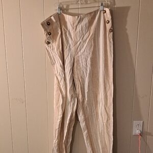 Women's Cream Wide Leg Pants
